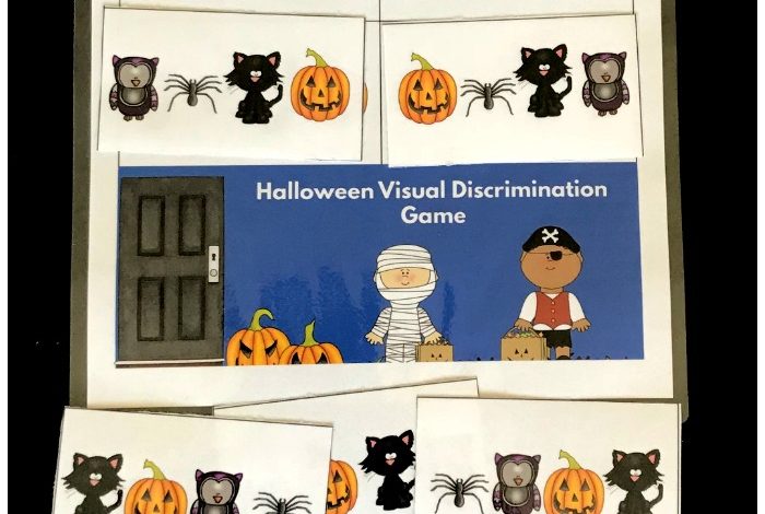 Kindergarten Halloween Visual Discrimination Game- Freebie